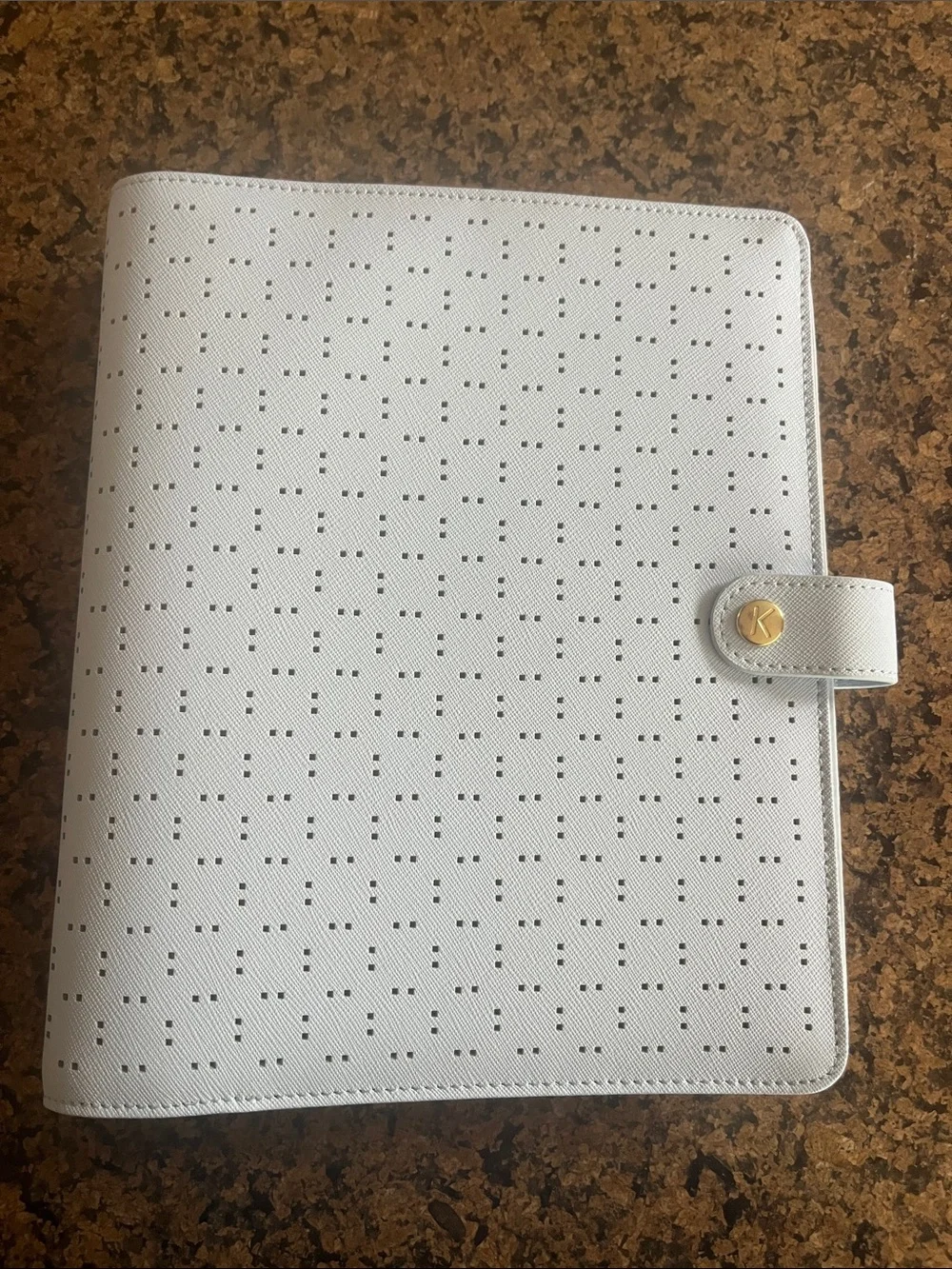 kikki.K light blue a5 Perforated Leather Planner